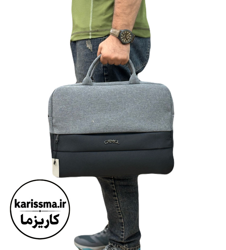 کیف اداری لپتاپ مردانه کمل CAMEL | جادار، شیک و مقاوم از نمای بغل